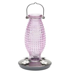 Vintage Cranberry Hobnail Hummingbird Feeder