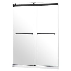 Black Frame Clear Glass Tub Door Gemini Bypass