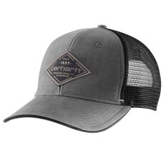 Canvas Mesh Back Premium Quality Graphic Cap Gravel