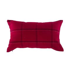 Red 19" x 12" Plaid Cushion