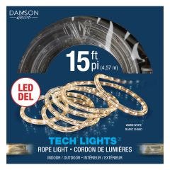 15' Rope Light With 120 LED Warm White Bulbs