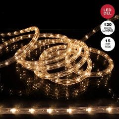 15' Rope Light With 120 LED Warm White Bulbs