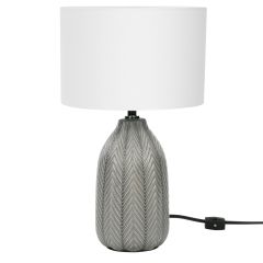 Grey Geometric Pattern Ceramic Table Lamp With Shade