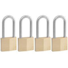 1-9/16" Wide Solid Brass Padlock with 2" Shackle-4/Pack