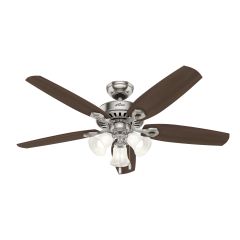 Hinnman 52" 5-Blade Brushed Nickel Ceiling Fan With LED Ligh