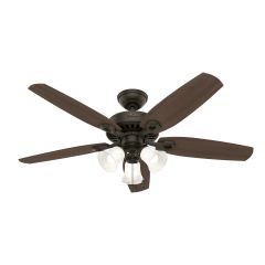Hinnman, 52" 5 Blade New Bronze Ceiling Fan With LED Lightin
