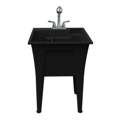Black Laundry And Garage Sink With Faucet And Installation K