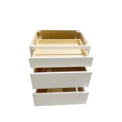 30" 3 Drawer Bank White