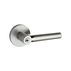 Cross Flow Lever Round Rose Entry 6-1-Satin Nickel