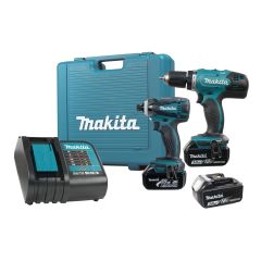 18V 3.0 AH 2 Piece Drill Driver / Impact Driver Kit, 3 Batte