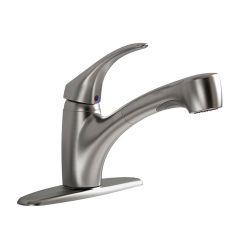 Edgemere 1 Handle Pullout Kitchen Faucet-Stainless Steel