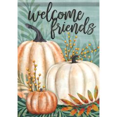 Pumpkins And Berries Large Flag