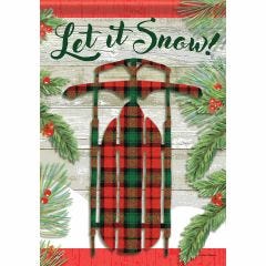 Plaid Sled Garden Flag