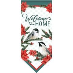 Poinsettia Chickadees Banner