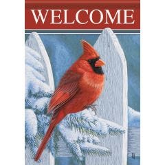 Crimson Welcome Garden Flag