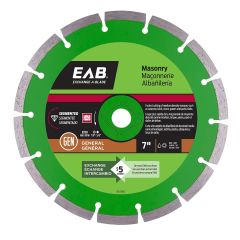 7" Segmented Green Diamond Blade - Exchangeable