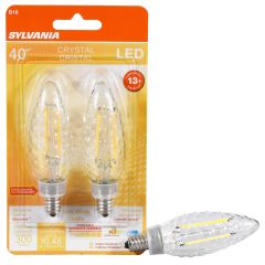 4 Watt Dimmable Candelabra Base LED B10 Bulb-2/Pack
