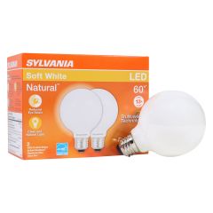 6 Watt Dimmable Medium Base LED G25 Bulb-2/Pack