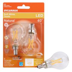 5.5 Watt Dimmable Candelabra Base LED A15, Bulb-2/Pack