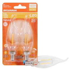 3 Watt Dimmable Candelabra Base LED B10 Bulb-2/Pack