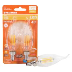 4 Watt Dimmable Candelabra Base LED B10 Bulb-2/Pack