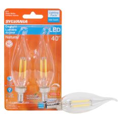 4 Watt Dimmable Candelabra Base LED B10 Bulb-2/Pack