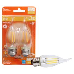 4 Watt Dimmable Medium Base LED B10 Bulb-2/Pack