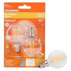 4 Watt Dimmable Candelabra Base LED G16.5 Bulb-2/Pack