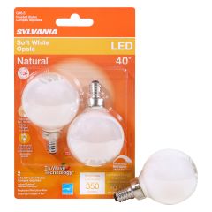 4.5 Watt Dimmable Candelabra Base LED G16.5 Bulb-2/Pack