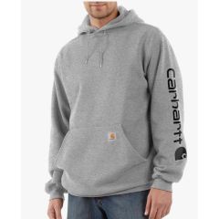 Logo Hooded Heather Gray and Black- Medium