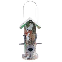 Metal Camo Bird Feeder With 4 Ports