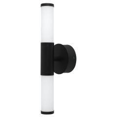 Palmera 3 LED Vanity Light Black Finish With White Glass
