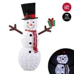 52" Lit Snowman With Gift