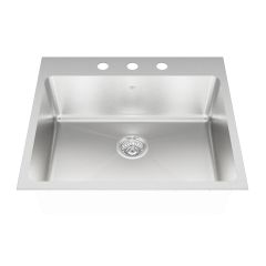 Steel Queen Kitchen Sink With 3 Faucet Holes