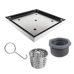 Shower Drain 6"x6" With Tile-Insert In Stainless Steel