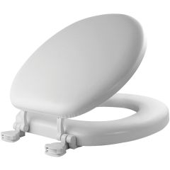 Round Vinyl White Cushioned Toilet Seat