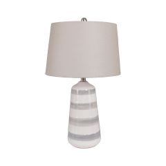 24" Stephanie Ceramic Table Lamp Grey And White