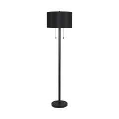 58" Katelyn Twin Pull Floor Lamp Black