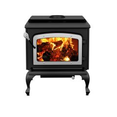 Escape 1800 Wood Stove On Legs With Brushed Nickel Door