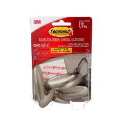 Medium Metallic Designer Hooks, Value Pack 3 Hooks, 6 strips