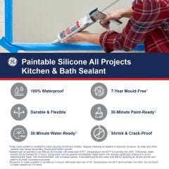 GE Kitchen And Bath Paintable Silicone II, 299mL