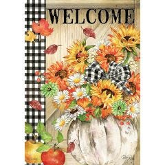 Pumpkin Floral Garden Flag