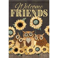 Owl Friends Large Flag