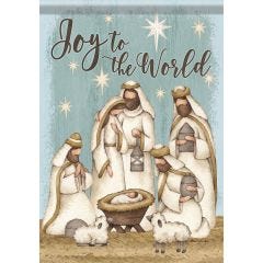 Nativity in Blue Garden Flag