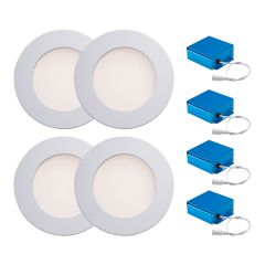 4" ThinLED RECSD RND Fixtures White CCT Switch-4/Pack