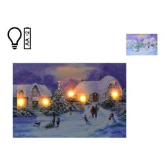23.5" x 15.5" Victorian Winter LED Canvas