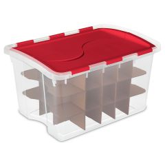 45L Hinged Lid Ornament Storage Box