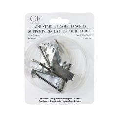Chrome Adjustable Mirror Frame Hangers-2/Pack
