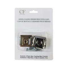 Chrome Spring Mirror Clip-2/Pack