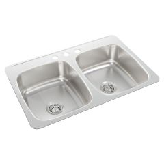 2-Bowl Stainless Steel Kitchen Sink- 31" x 20-1/2" x 7"